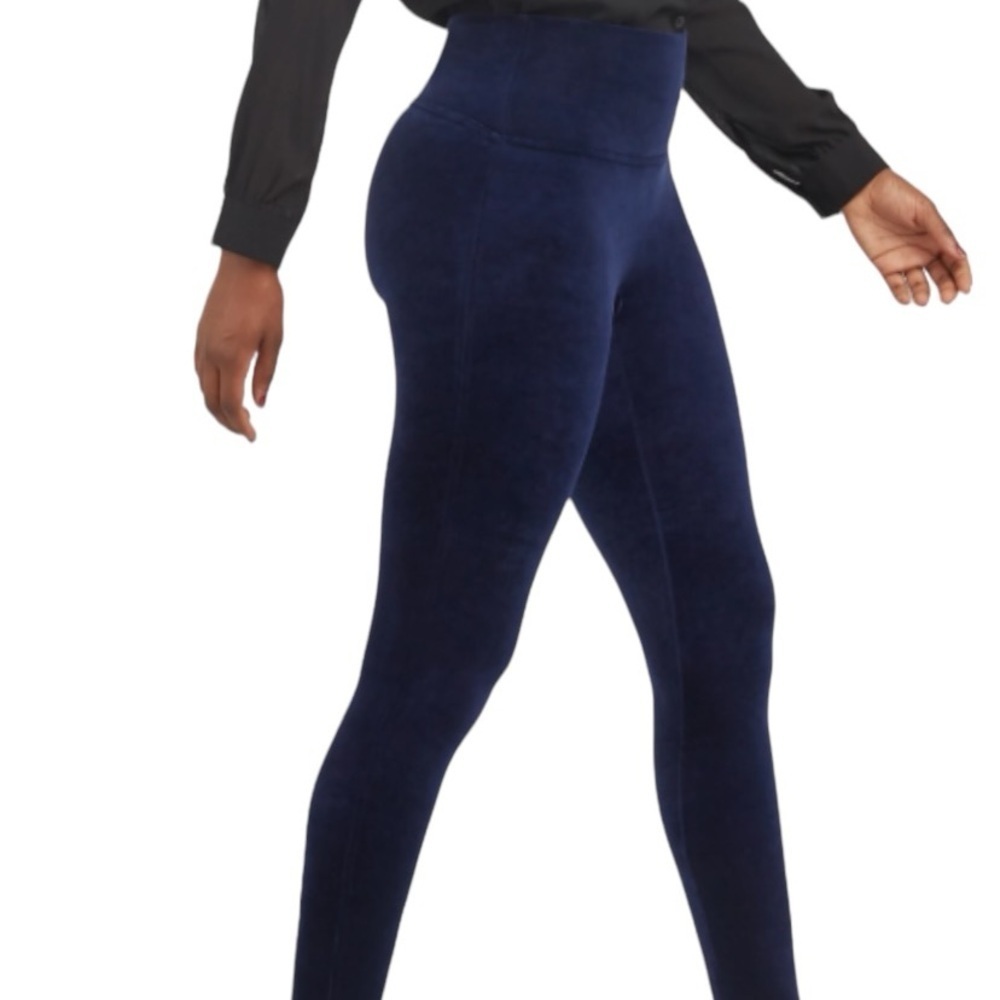 Spanx Ready to Wow velour black leggings